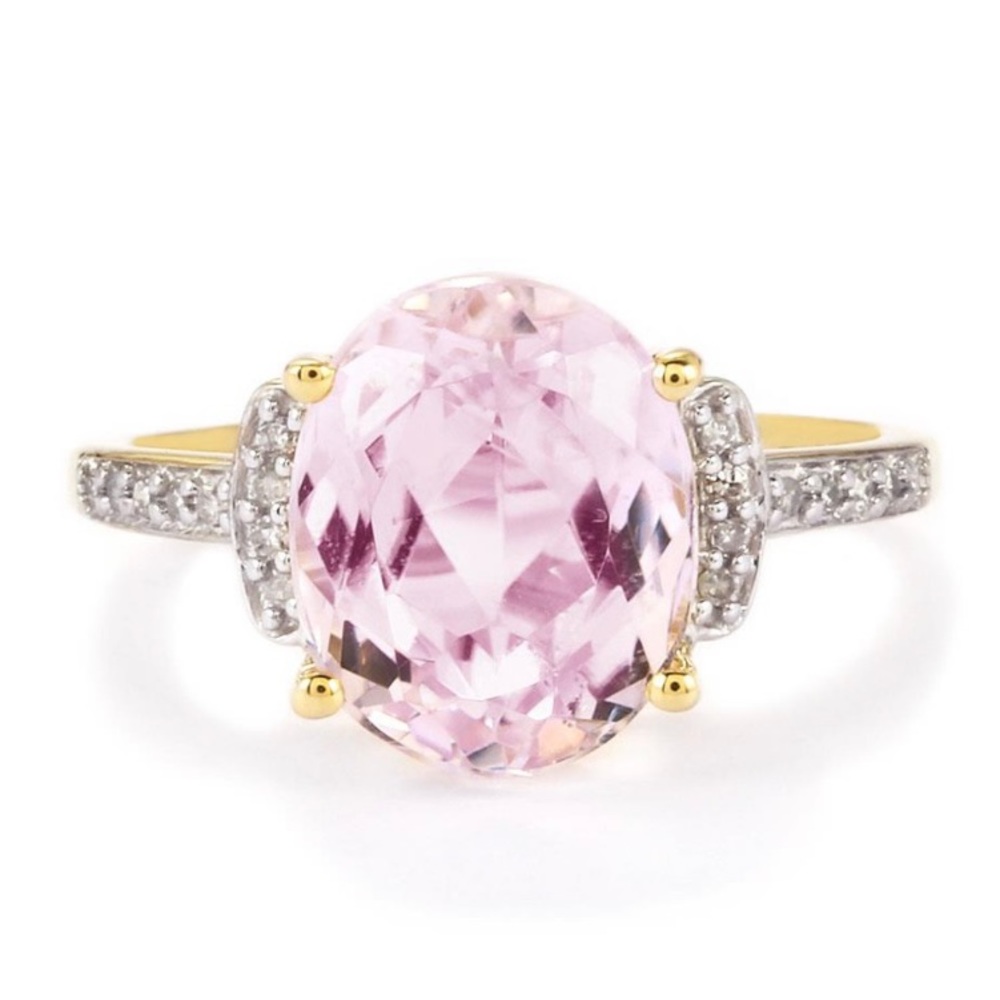 Morganite and Topaz sz 8 in SS New